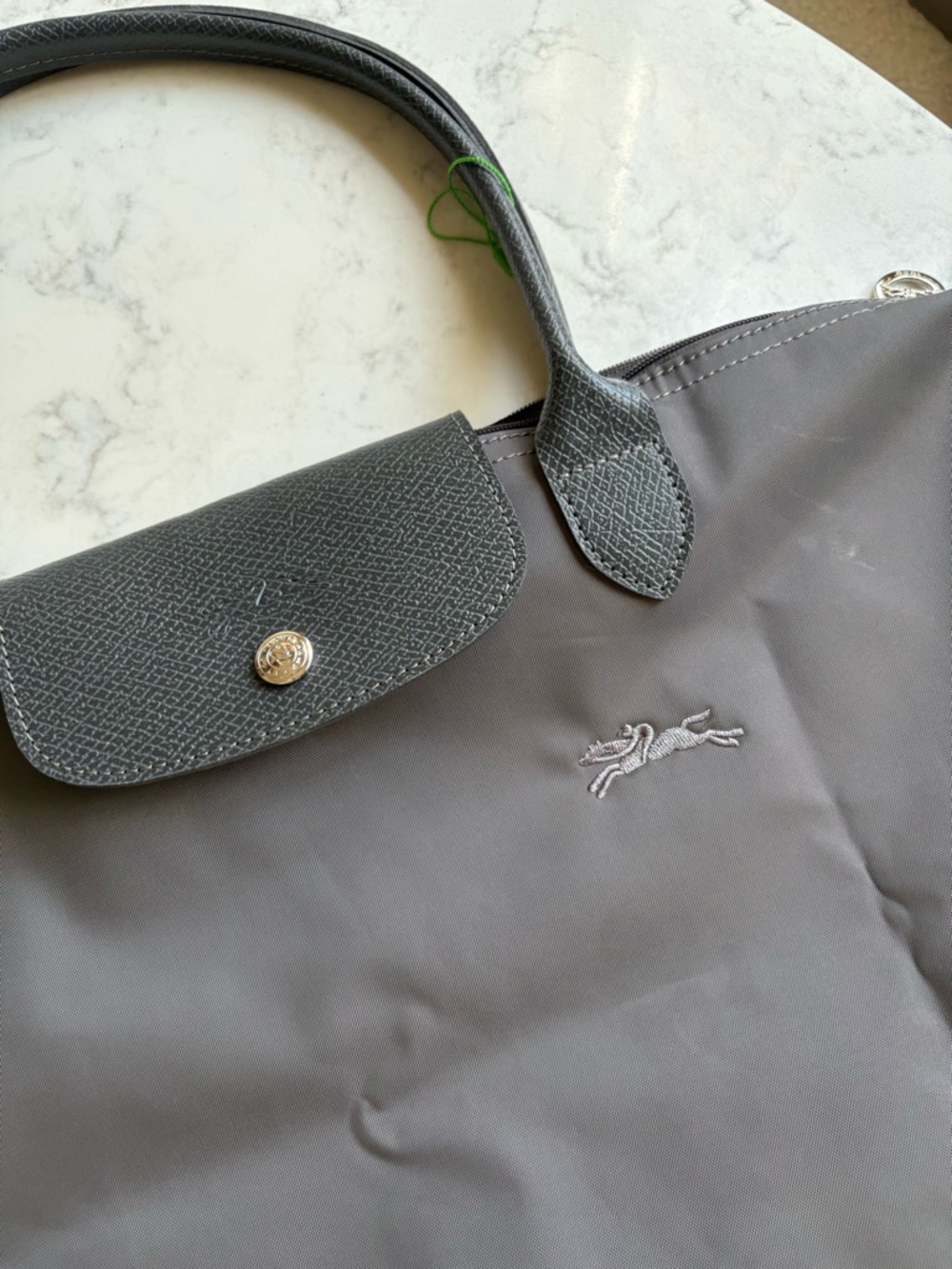 Longchamp Grey Tote Bag with Top Handle - Picture 3 of 10